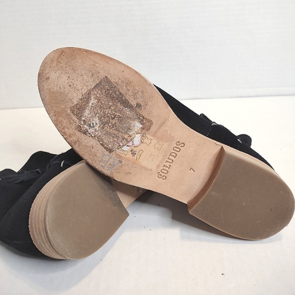 Soludos Black Suede Booties Size 7 - Picture 10 of 10